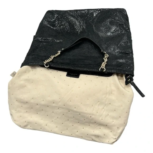 Kate Spade New York Metallic Priti Plisse Shoulder Bag MSRP $445 Black/Gold - Picture 14 of 16